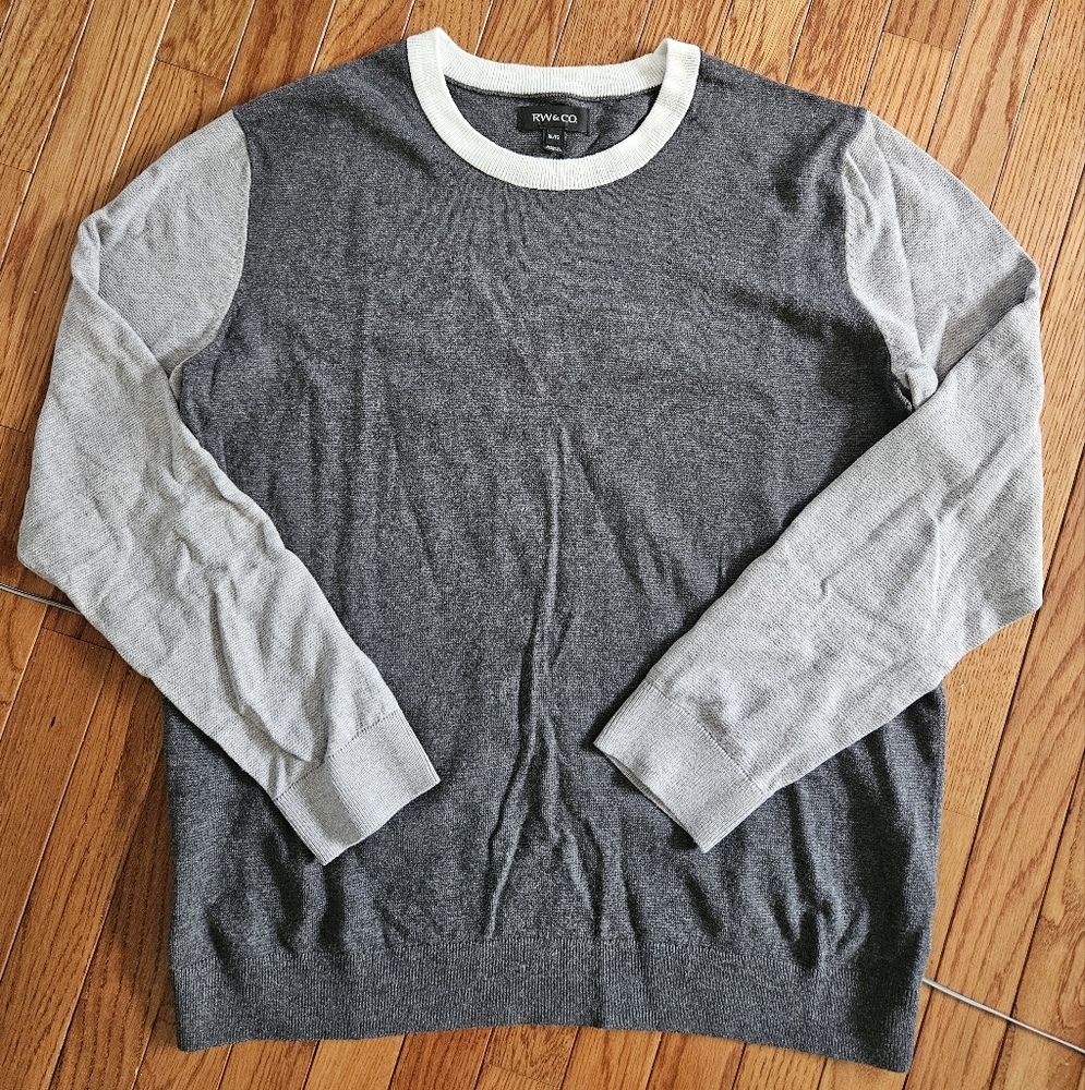 RW&CO. Charcoal and Cream Crewneck Sweater
